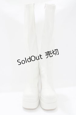 画像1: Royal Party / プラットフォームロングブーツ L オフ H-25-05-07-079-GO-SH-NS-ZH