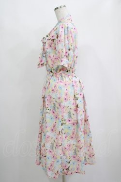 画像2: axes femme POETIQUE / フラワーキャットボウタイワンピース M イエロー H-25-05-07-010-AX-OP-NS-ZH