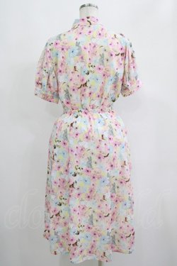 画像3: axes femme POETIQUE / フラワーキャットボウタイワンピース M イエロー H-25-05-07-010-AX-OP-NS-ZH