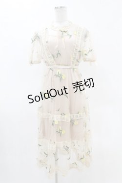 画像1: Swankiss / レモン刺繍チュールワンピース Free ベージュ H-25-05-08-039-CA-OP-NS-ZH