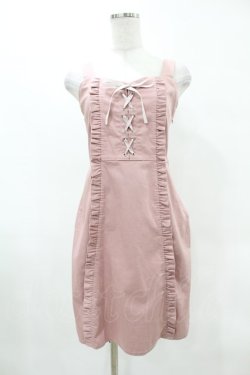 画像1: Honey Cinnamon / レースアップワンピース Free ピンク H-25-05-08-043-LO-OP-NS-ZH