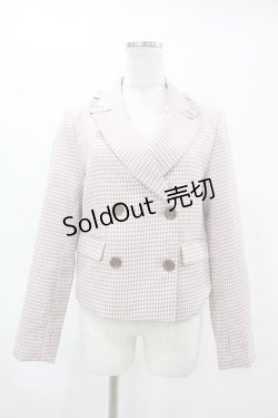 画像1: Ank Rouge / ギンガムダブルジャケット M ピンク H-25-05-08-059-CA-JA-NS-ZH