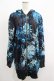 画像1: NieR Clothing / 総柄ZIPパーカー  黒×彼岸花青 H-25-05-08-1036-PU-TO-KB-ZH (1)