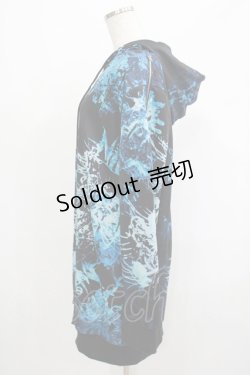 画像2: NieR Clothing / 総柄ZIPパーカー  黒×彼岸花青 H-25-05-08-1036-PU-TO-KB-ZH