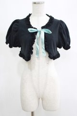 PUTUMAYO / 刺繍パフスリーブボレロ  黒 H-25-05-08-1045-PT-TO-KB-ZH