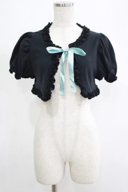 画像1: PUTUMAYO / 刺繍パフスリーブボレロ  黒 H-25-05-08-1045-PT-TO-KB-ZH