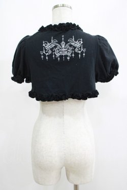 画像3: PUTUMAYO / 刺繍パフスリーブボレロ  黒 H-25-05-08-1045-PT-TO-KB-ZH