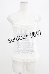 FRILL / プリントキャミソール  黒 H-25-05-08-1049-HN-TO-KB-ZH