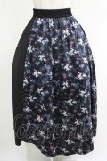 NieR Clothing / サイド切替アシメスカート  黒×和柄九尾 H-25-05-08-1005-PU-SK-KB-ZH