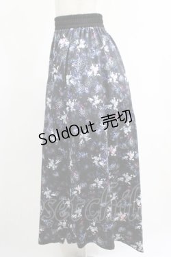 画像2: NieR Clothing / サイド切替アシメスカート  黒×和柄九尾 H-25-05-08-1005-PU-SK-KB-ZH