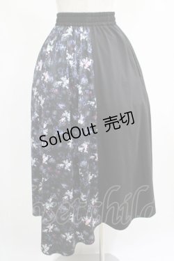 画像3: NieR Clothing / サイド切替アシメスカート  黒×和柄九尾 H-25-05-08-1005-PU-SK-KB-ZH