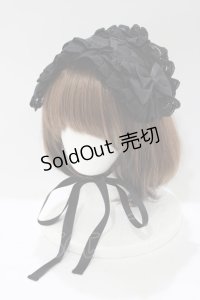 ATELIER PIERROT / Lace-up Frill Headdress  ブラック H-25-05-08-1074-EL-AC-KB-ZH