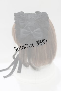 画像2: ATELIER PIERROT / Lace-up Frill Headdress  ブラック H-25-05-08-1074-EL-AC-KB-ZH