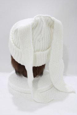画像2: NieR Clothing / うさ耳ニットキャップ  白 H-25-05-08-1075-PU-AC-KB-ZH