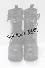YOSUKE / チェーン付厚底ブーツ L 黒 H-25-05-08-1076-PU-SH-KB-ZH