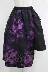 NieR Clothing / レイヤード風切替スカート  黒×紫 H-25-05-08-1007-PU-SK-KB-ZH