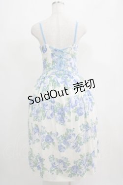 画像3: Jane Marple / ローズストラップドレス  ホワイト×ブルーローズ H-25-05-08-1001-JM-OP-KB-ZH
