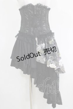 画像1: Qutie Frash / アシメオーバーコルセット  黒 H-25-05-08-1011-QU-ZA-KB-ZH