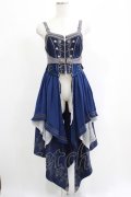 Ozz oneste / 薔薇刺繍ナポレオン2Wayビスチェ  ブルー H-25-05-08-1015-OO-TO-KB-ZH