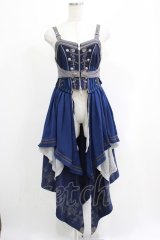 Ozz oneste / 薔薇刺繍ナポレオン2Wayビスチェ  ブルー H-25-05-08-1015-OO-TO-KB-ZH
