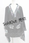 Qutie Frash / リボン帯付き着物チュニック  黒×緑 H-25-05-08-1016-QU-TO-KB-ZH
