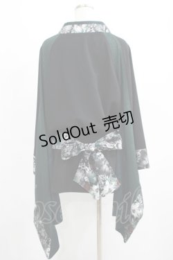 画像3: Qutie Frash / リボン帯付き着物チュニック  黒×緑 H-25-05-08-1016-QU-TO-KB-ZH