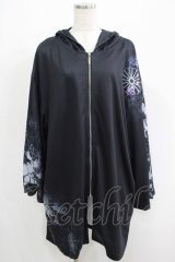 NieR Clothing / プリントZIPパーカー  黒×和柄九尾 H-25-05-08-1017-PU-TO-KB-ZH