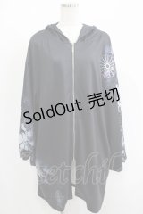NieR Clothing / プリントZIPパーカー  黒×和柄九尾 H-25-05-08-1017-PU-TO-KB-ZH