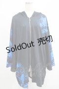 NieR Clothing / プリントZIPパーカー  黒×彼岸花 H-25-05-08-1018-PU-TO-KB-ZH