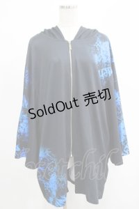 NieR Clothing / プリントZIPパーカー  黒×彼岸花 H-25-05-08-1018-PU-TO-KB-ZH