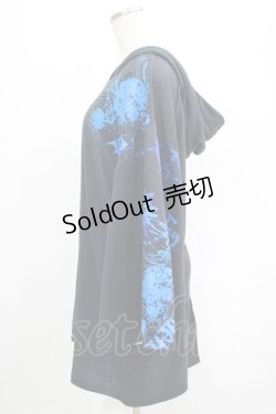画像2: NieR Clothing / プリントZIPパーカー  黒×彼岸花 H-25-05-08-1018-PU-TO-KB-ZH
