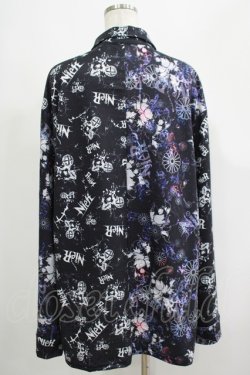 画像3: NieR Clothing / プリント切替ZIPブラウス  黒ロゴ×和柄九尾 H-25-05-08-1020-PU-BL-KB-ZH