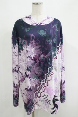 画像1: NieR Clothing / プリントプルパーカー  紫 H-25-05-08-1021-PU-TO-KB-ZH
