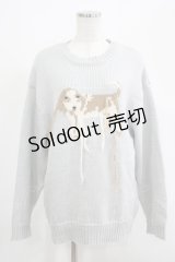 merry jenny / vintage like dogニット  アイスブルー H-25-05-08-1024-LO-TO-KB-ZH