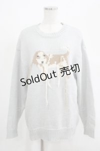 merry jenny / vintage like dogニット  アイスブルー H-25-05-08-1024-LO-TO-KB-ZH