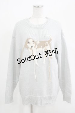 画像1: merry jenny / vintage like dogニット  アイスブルー H-25-05-08-1024-LO-TO-KB-ZH