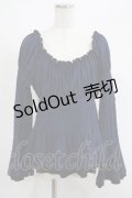Sheglit / シャーリングトップス  ネイビー H-25-05-08-1025-EL-TO-KB-ZH
