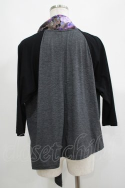 画像3: Qutie Frash / 和柄切替カットカーデ  黒×グレー H-25-05-08-1027-QU-TO-KB-ZH