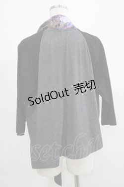 画像3: Qutie Frash / 和柄切替カットカーデ  黒×グレー H-25-05-08-1027-QU-TO-KB-ZH