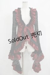 Qutie Frash / レースカーディガン  黒×赤 H-25-05-08-1028-QU-TO-KB-ZH