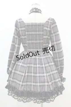 画像2: Princess Melody / りぼんチョーカー付きチェックコルセット風ワンピース Free グレー H-25-05-08-025-EL-OP-NS-ZH