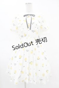 Honey Cinnamon / レモンプリントワンピース Free オフ H-25-05-08-027-LO-OP-NS-ZH