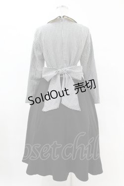 画像2: an another angelus / レイヤード風ギンガムフィット&フレアーワンピース F BLACK×WH H-25-05-08-031-CA-OP-NS-ZH