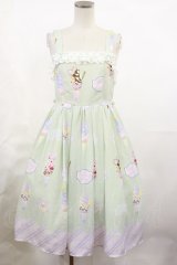 axes femme kawaii / アイス柄ジャンパースカート M ミント H-25-05-09-001-AX-OP-NS-ZH