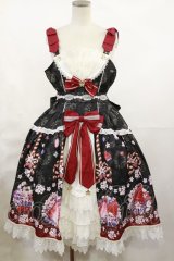 Forest Wardrobe（海外ロリータブランド） / Sakura And Strawberryジャンパースカート L ブラック H-25-05-09-041-LO-OP-NS-ZH