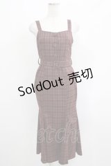 evelyn / ベルト付きチェックジャンパースカート Free ボルドー H-25-05-09-1032-LO-OP-NS-ZH