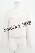 WILLSELECTION / ラメツイードノーカラージャケット Free ピンク H-25-05-09-1042-GO-JA-NS-ZH