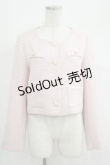 WILLSELECTION / ラメツイードノーカラージャケット Free ピンク H-25-05-09-1042-GO-JA-NS-ZH