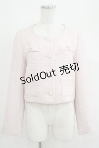 WILLSELECTION / ラメツイードノーカラージャケット Free ピンク H-25-05-09-1042-GO-JA-NS-ZH