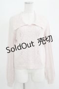 axes femme POETIQUE / ブーケ刺繍ビッグ襟ニットプルオーバー M ピンク H-25-05-09-1045-AX-TO-NS-ZH